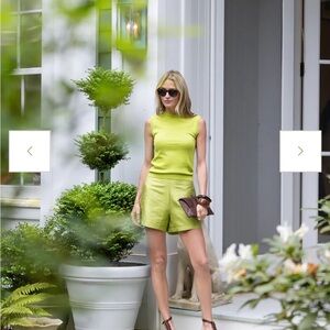 Julia Amory Kelly Short Dupioni Silk Chartreuse